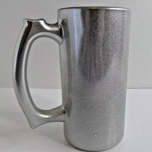 RARE Circus Circus Las Vegas Silver Heavy Glass Mug Hotel Casino Barware Theme - Picture 3 of 10